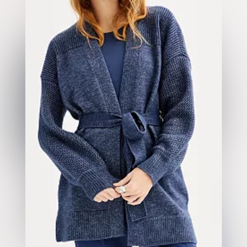 Open front duster cardigan with tie and pockets!